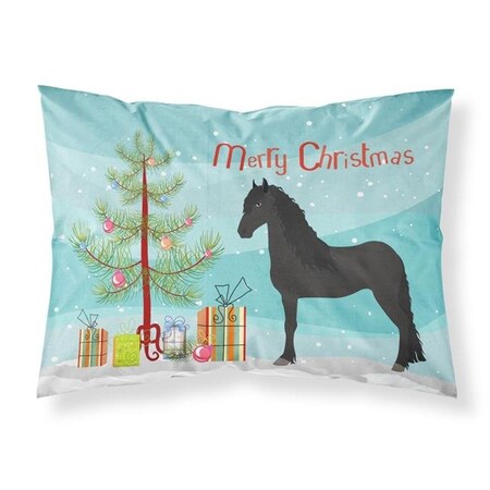 Carolines Treasures Carolines Treasures BB9282PILLOWCASE Friesian Horse Christmas Fabric Standard Pillowcase BB9282PILLOWCASE